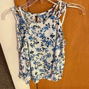 Pink Rose Blue Floral Camisole